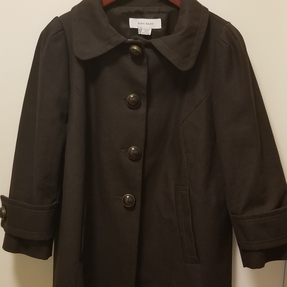 Zara Jackets & Coats Nwt Zara Basics Lined Peacoat Poshmark